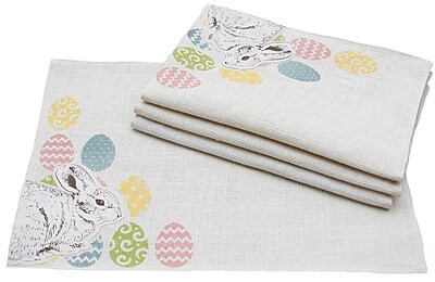 Xia Home Fashions Bunny Eggs Printed Applique Jute Easter Placemat Set of 4