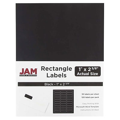 JAM Paper Mailing Address Labels 1 x 2 5 8 AstroBrights Black 120 pack 302228592