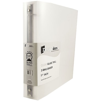 JAM Paper Plastic 3 Ring Binder 1.5 Inch Clear Sold Individually 762T15CL