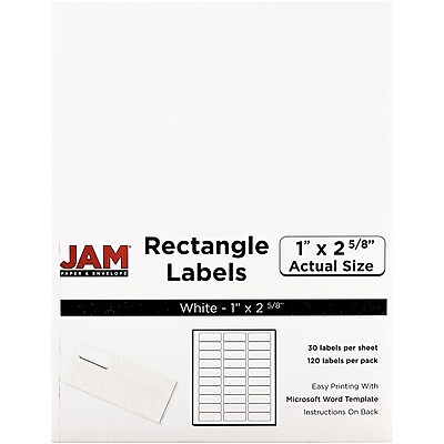 JAM Paper Mailing Address Labels 1 x 2 5 8 White 120 pack 4062900