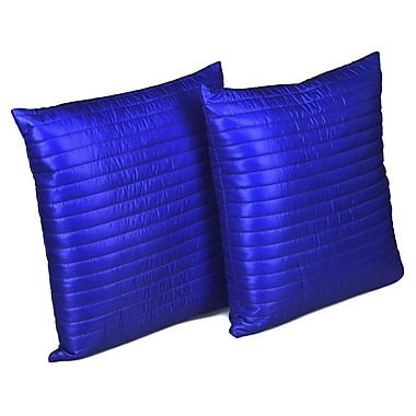 Stayclean Quilted Decorative Indoor/Outdoor Throw Pillow; Electric blue Staples