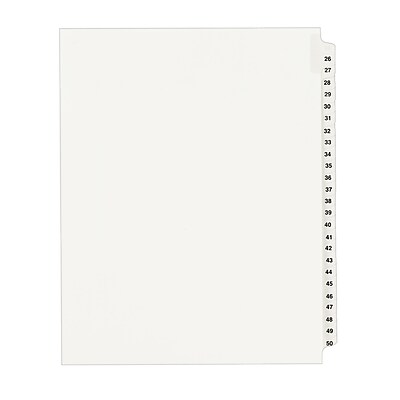 Avery R Standard Collated Legal Dividers Avery Style 1331 Letter Size 26 50 Tab Set