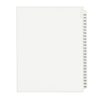 Avery R Standard Collated Legal Dividers Avery Style 1335 Letter Size 126 150 Tab Set