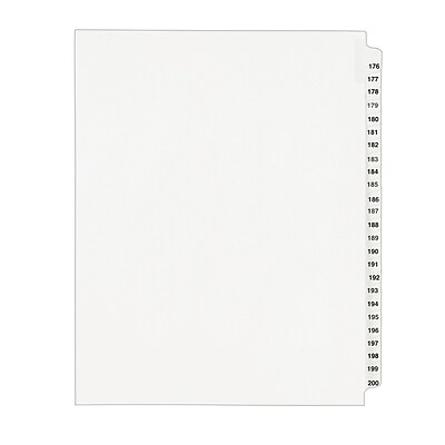 Avery R Standard Collated Legal Dividers Avery Style 1337 Letter Size 176 200 Tab Set