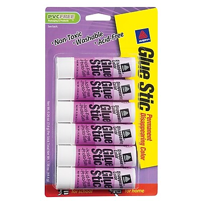 Avery R Disappearing Color Permanent Glue Stic 98096 Pack of 6