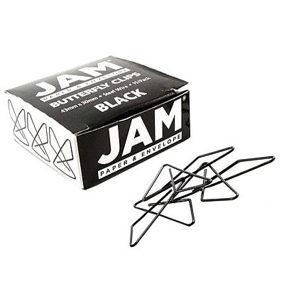 JAM Paper Butterfly Paper Clips Black Paperclips 15 pack 332BYBL