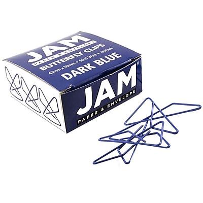 JAM Paper Butterfly Paper Clips Dark Blue Paperclips 15 pack 332BYBU