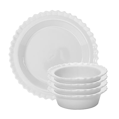 Chantal 5 Piece Pie Set; Glossy White