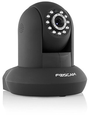 Foscam FI9821EPB Power Over Ethernet HD 1280 x 720p H.264 Wired Pan Tilt IP Camera with IR Cut Filter Black