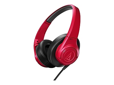 Audio Technica SonicFuel ATH AX3 Over the Head Stereo Headphones Red