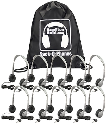 Hamilton Buhl SOP MS2L Sack O Phones 10 User Personal Headset Kit Gray