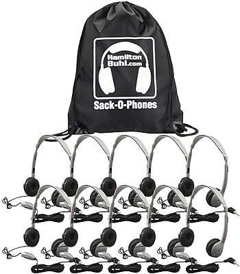 Hamilton Buhl MS2LV Sack O Phones 10 User Personal Headset Kit Gray