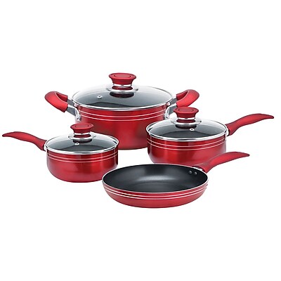 Brentwood 7-Piece Cookware Set, Red (BPS-107R)