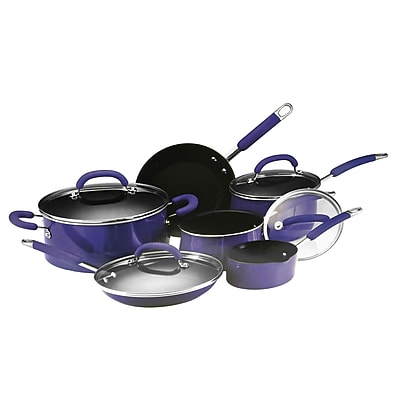 Rachael Ray Cookware Set, Blue, 10-Piece (93591824M)