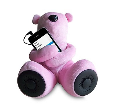 Sungale S T1 P Portable Teddy Speaker for iPod iPhone Smartphone MP3 Media Player Pink
