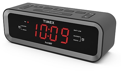 Timex 2.84H x 8.04W x 2.44D Black AM\/FM Dual Alarm Clock Radio (T236)