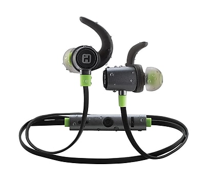iHome iB73GQC In Ear Water Resistant Bluetooth Headphones with Microphone Gunmetal Green