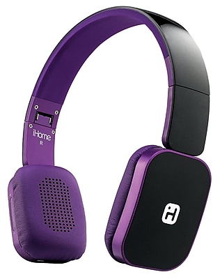 iHome iB86BUC Over the Head Bluetooth Wireless Headphones with Microphone Purple