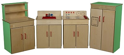 Wood Designs 4 Piece Classic Appliance Set; Green Apple