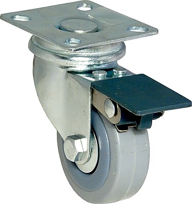 Richelieu Madico Grey Rubber Swivel Caster with Brake 50mm Metal F24785