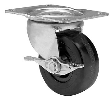 Richelieu Madico Rubber Caster Swivel 50mm Swivel with Brake Black F25086