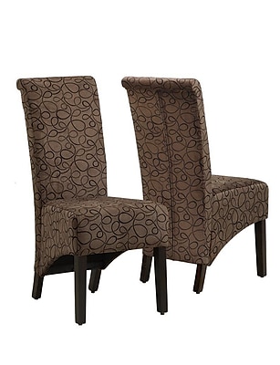 Monarch Specialties 2 40 H Brown swirl Fabric Dining Chairs I 1788BR
