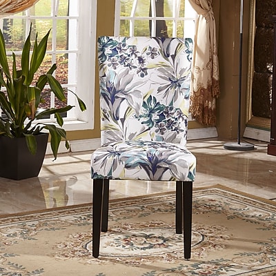 Bellasario Collection Elegant Floral Parsons Chair Set of 2
