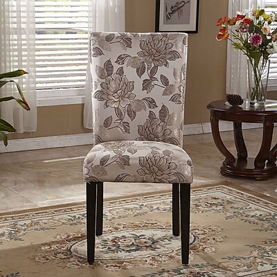 Bellasario Collection Elegant Floral Parsons Chair Set of 2