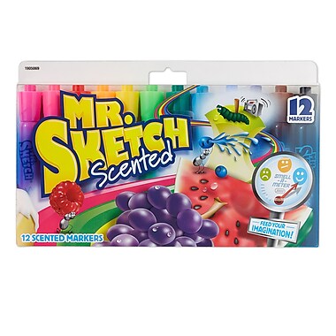 Mr. Sketch® Scented Watercolor Markers, Chisel Tip, 12/pk (20072TL)