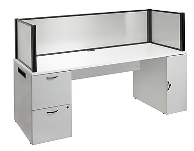 Nightingale Chairs Office In a Box Desk w Privacy Screen and Bookcase