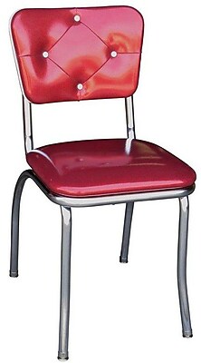 Richardson Seating Retro Home Side Chair; Glitter Sparkle Red