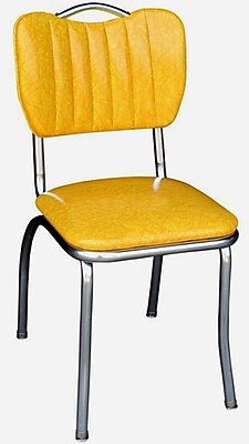 Richardson Seating Retro Home Side Chair; Cracked Ice Yellow