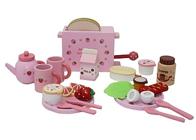 Berry Toys 27 Piece Complete Healthy Breakfast Wooden Play Food Set