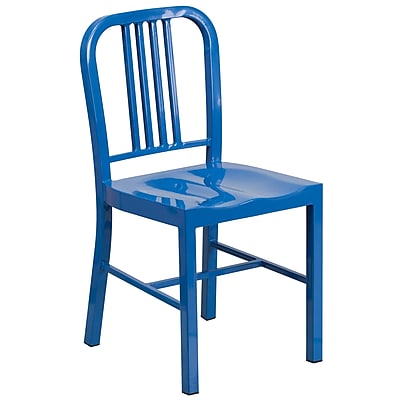 Flash Furniture Metal Indoor Outdoor Chair Blue CH3120018BL