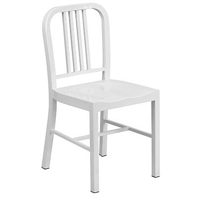 Flash Furniture Metal Indoor Outdoor Chair White CH3120018WH