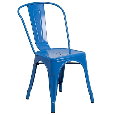 Flash Furniture Metal Indoor Outdoor Stackable Chair Blue CH31230BL