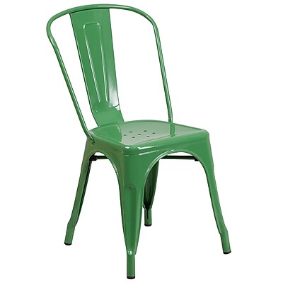 Flash Furniture Metal Indoor Outdoor Stackable Chair Green CH31230GN