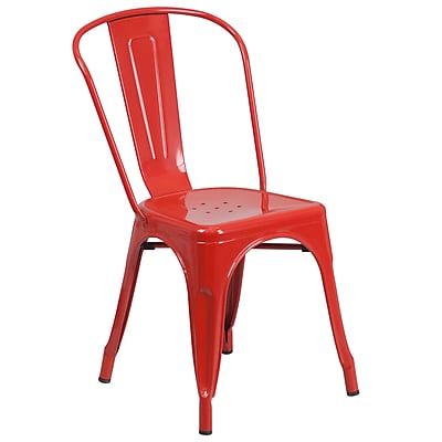 Flash Furniture Metal Indoor Outdoor Stackable Chair CH31230RED