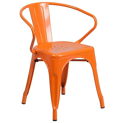 Flash Furniture Metal Indoor Outdoor Chair with Arms CH31270OR