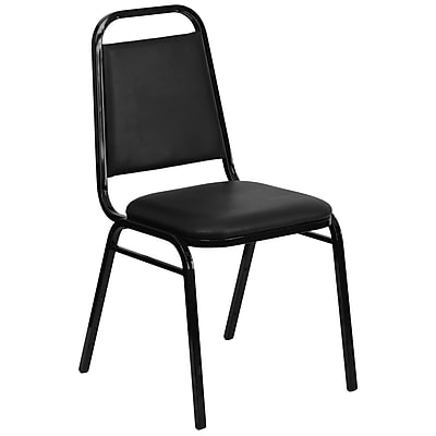 Flash Furniture Hercules Series Trapezoidal Back Stacking Banquet Chair with Black Vinyl 1.5 Seat Black Frame FDBHF2BKVYL