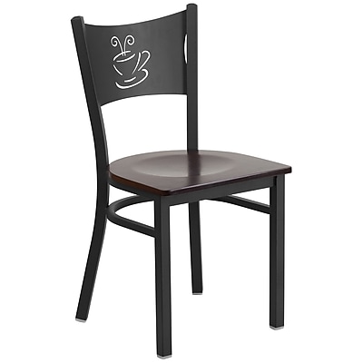 Flash Furniture Hercules Series Black Coffee Back Metal Restaurant Chair XUDG6099COFWALW
