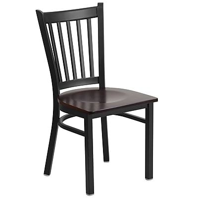 Flash Furniture Hercules Series Black Vertical Back Metal Restaurant Chair XUDG6Q2BVRTWALW
