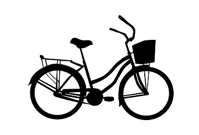 Dana Decals Tiny Bicycle Cruiser Bike with Basket Wall Decal (Set of 30)