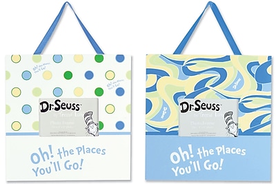 Trend Lab Dr. Seuss Oh the Places You ll Go! 2 Piece Picture Frame Set; Blue