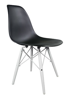 eModern Decor Slope Side Chair; Black