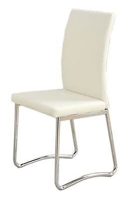 Poundex Side Chair Set of 2 ; White
