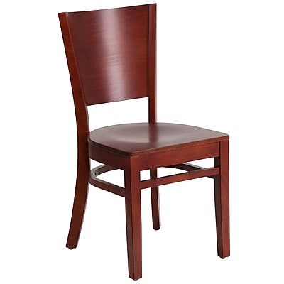 Flash Furniture Lacey Series Solid Back Wood Restaurant Chair Mahogany XUDGW094MAH