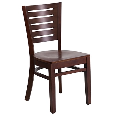 Flash Furniture Darby Series Slat Back Restaurant Chair Walnut Wood XUDGW018WAL