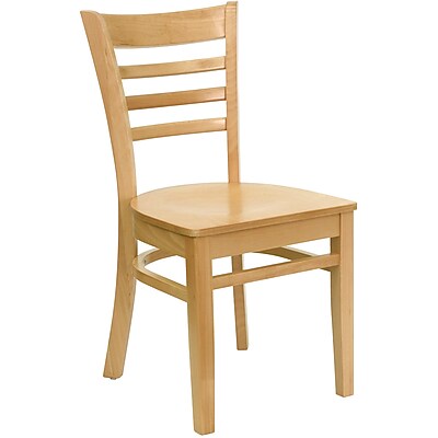 Flash Furniture Hercules Series Ladder Back Wooden Restaurant Chair Natural Wood Finish XUDGW0005LADNAT