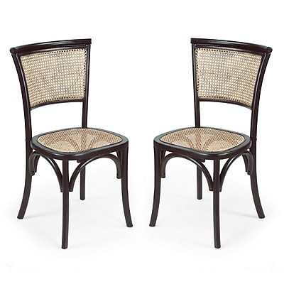 AdecoTrading Dining Cane Side Chair Set of 2